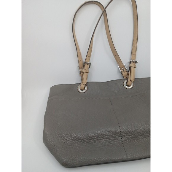 Michael Kors Bedford Pebbled Leather Medium Pocket Tote Shoulder Bag Gray - Picture 3 of 14
